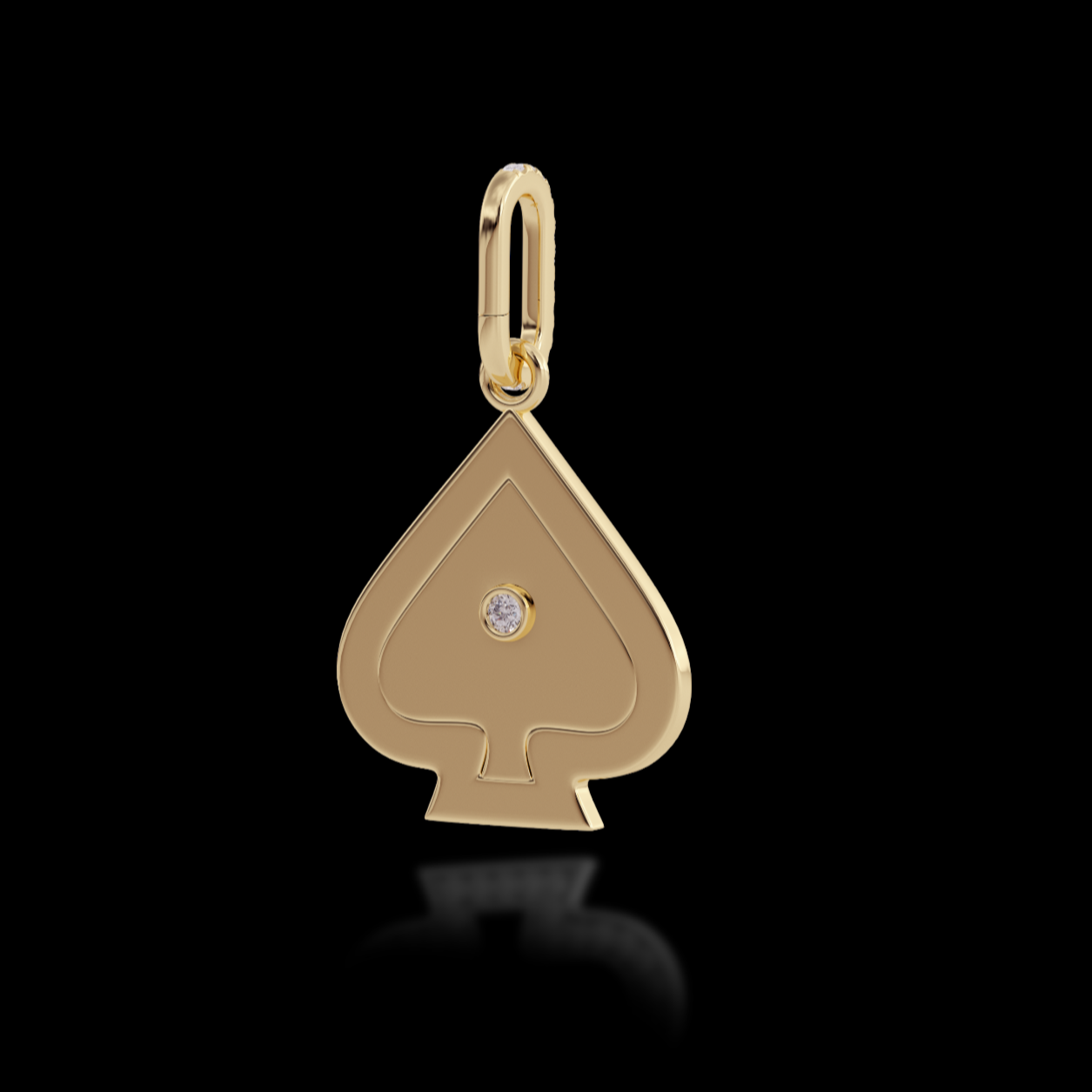 Onyx Enamel Diamond Spade Pave Charm