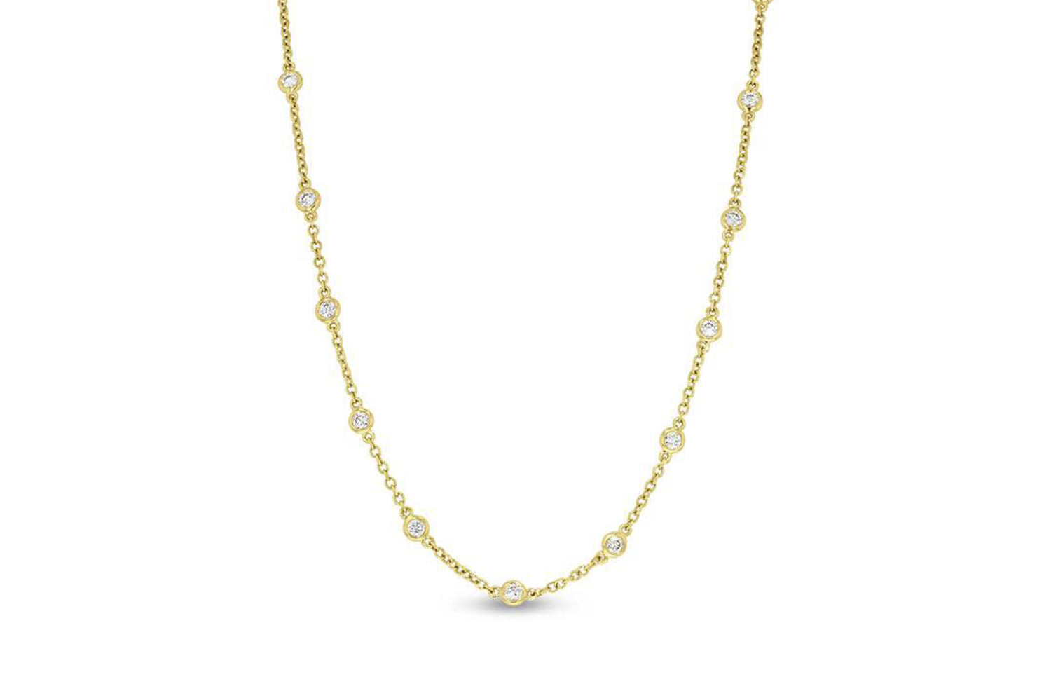 'Monique' 18K Yellow Gold Diamond by the yard  Necklace, 1.01 Carats