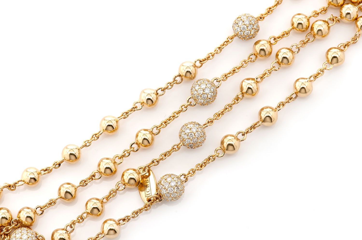 Rosary Bead Necklace 14k   2.87ctw