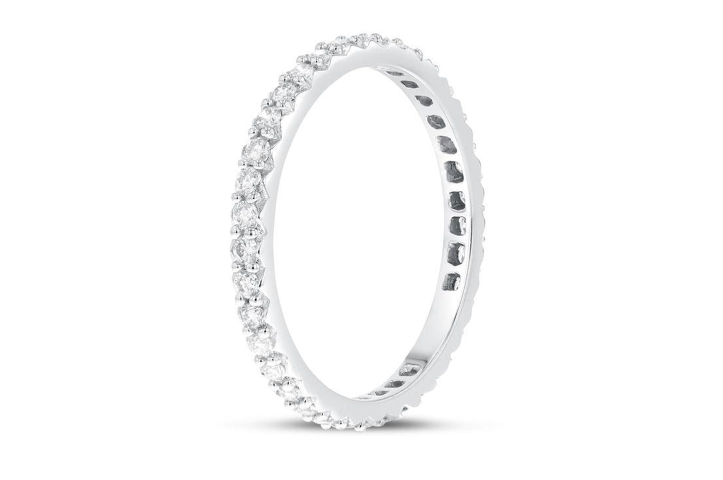 Diamond White Gold Petite Eternity Band, 0.47 Carats