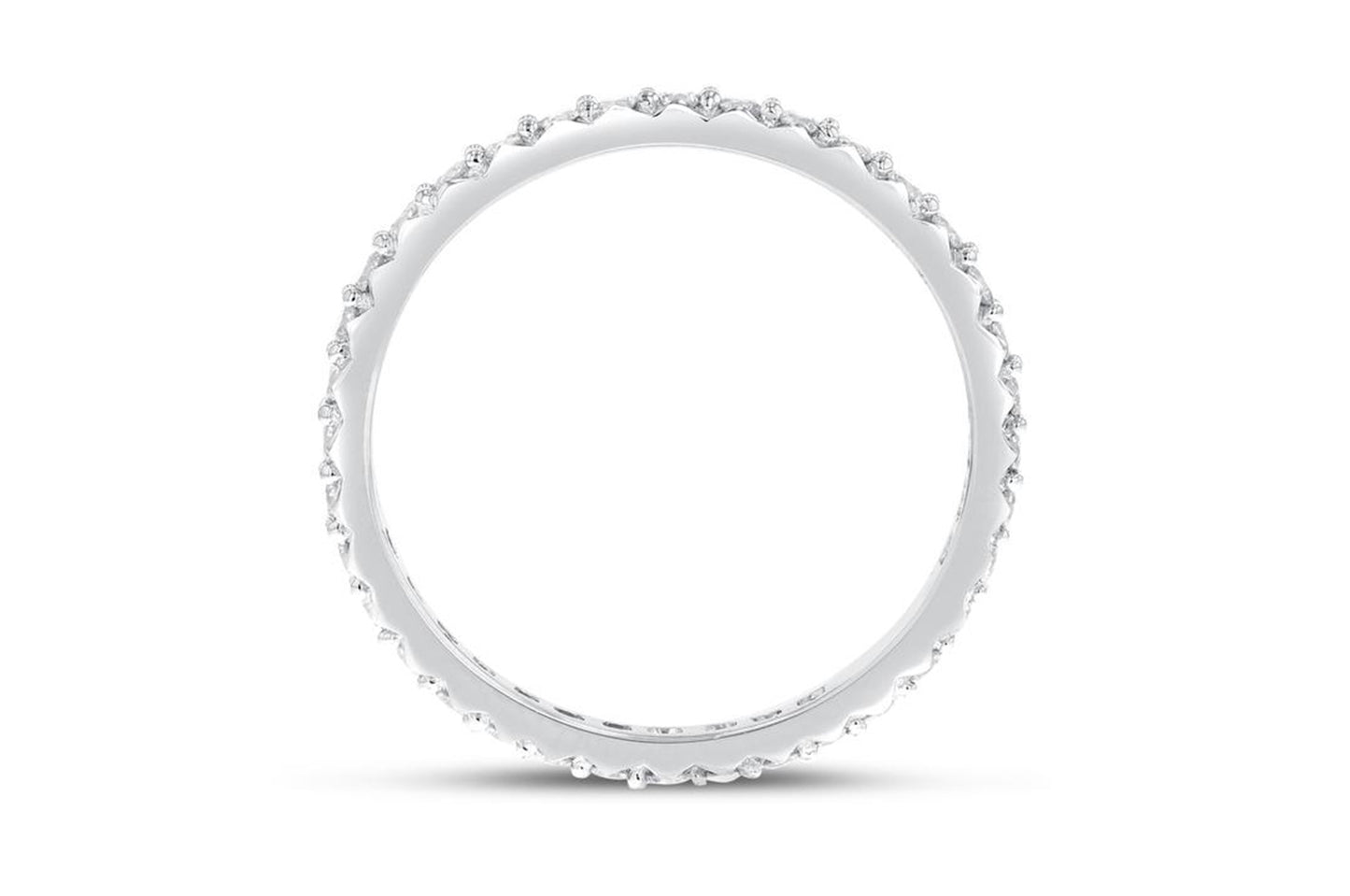 Diamond White Gold Petite Eternity Band, 0.47 Carats