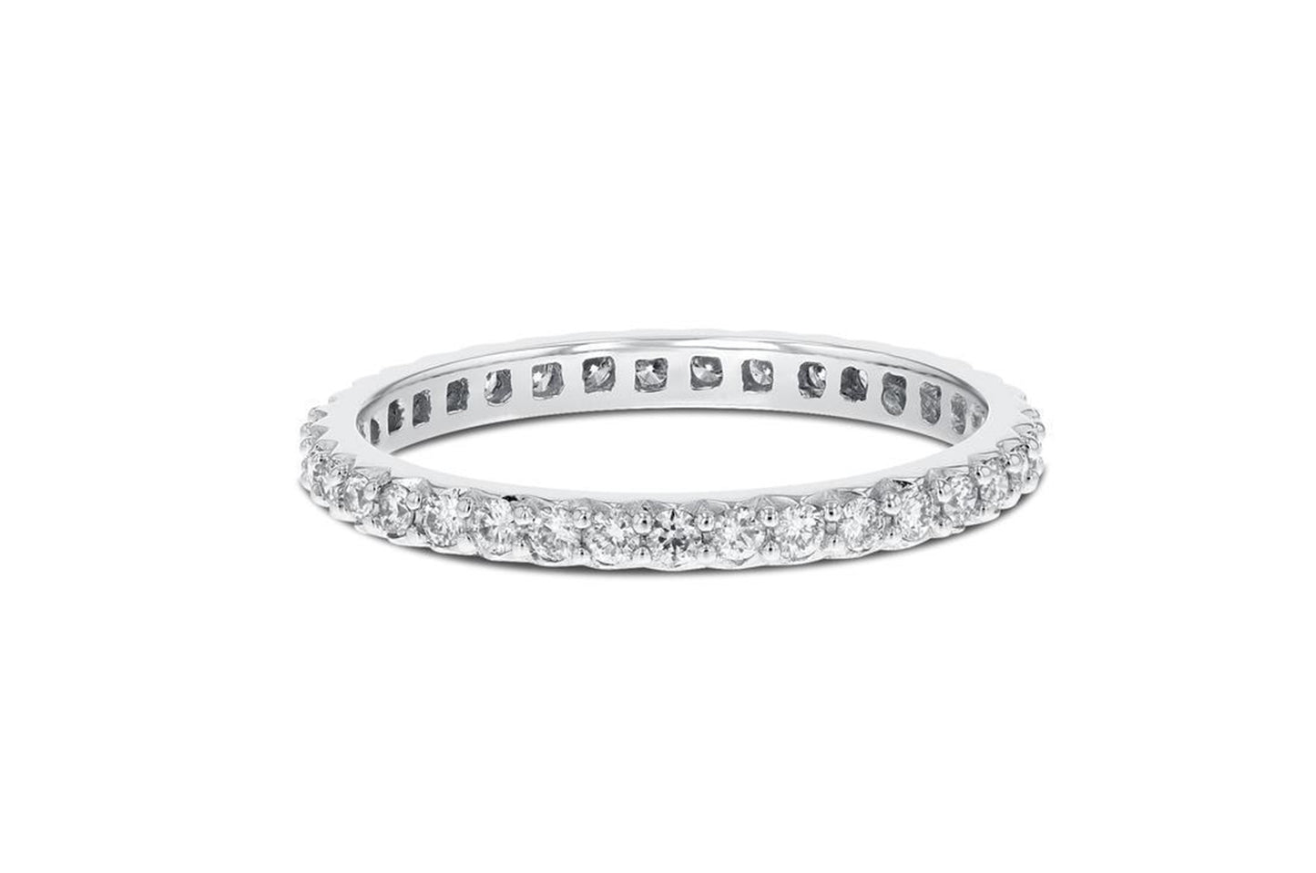 Diamond White Gold Petite Eternity Band, 0.47 Carats