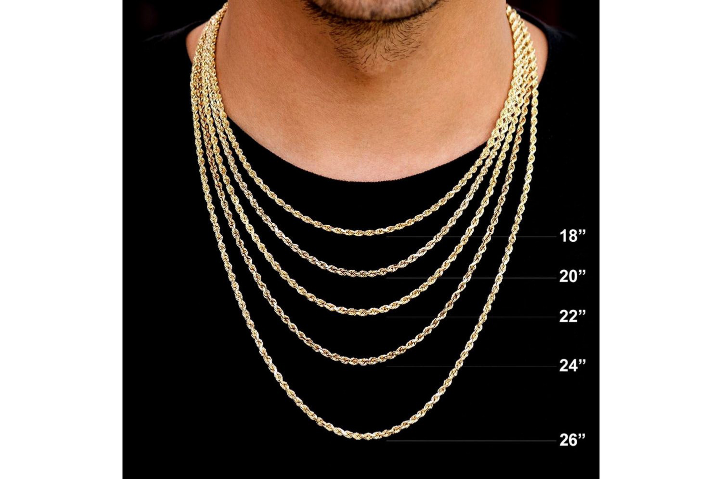 6mm Rope 14k   Chain