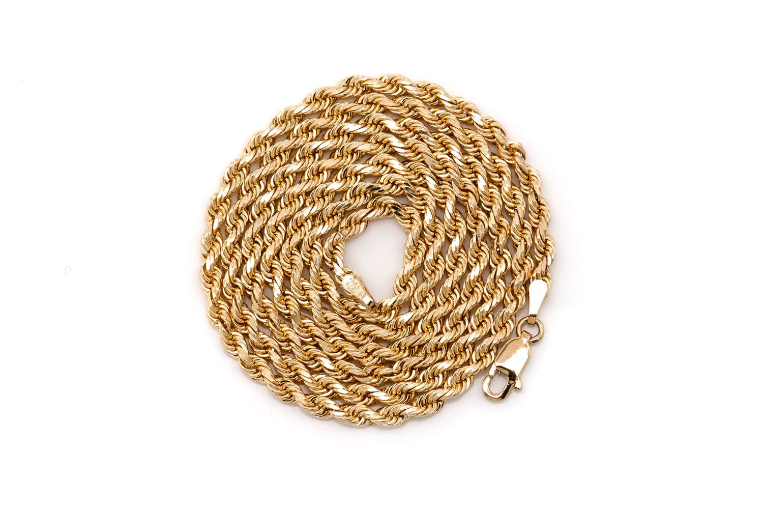 14k Yellow Gold Hollow Rope Chain 3.5 mm – Avianne Jewelers