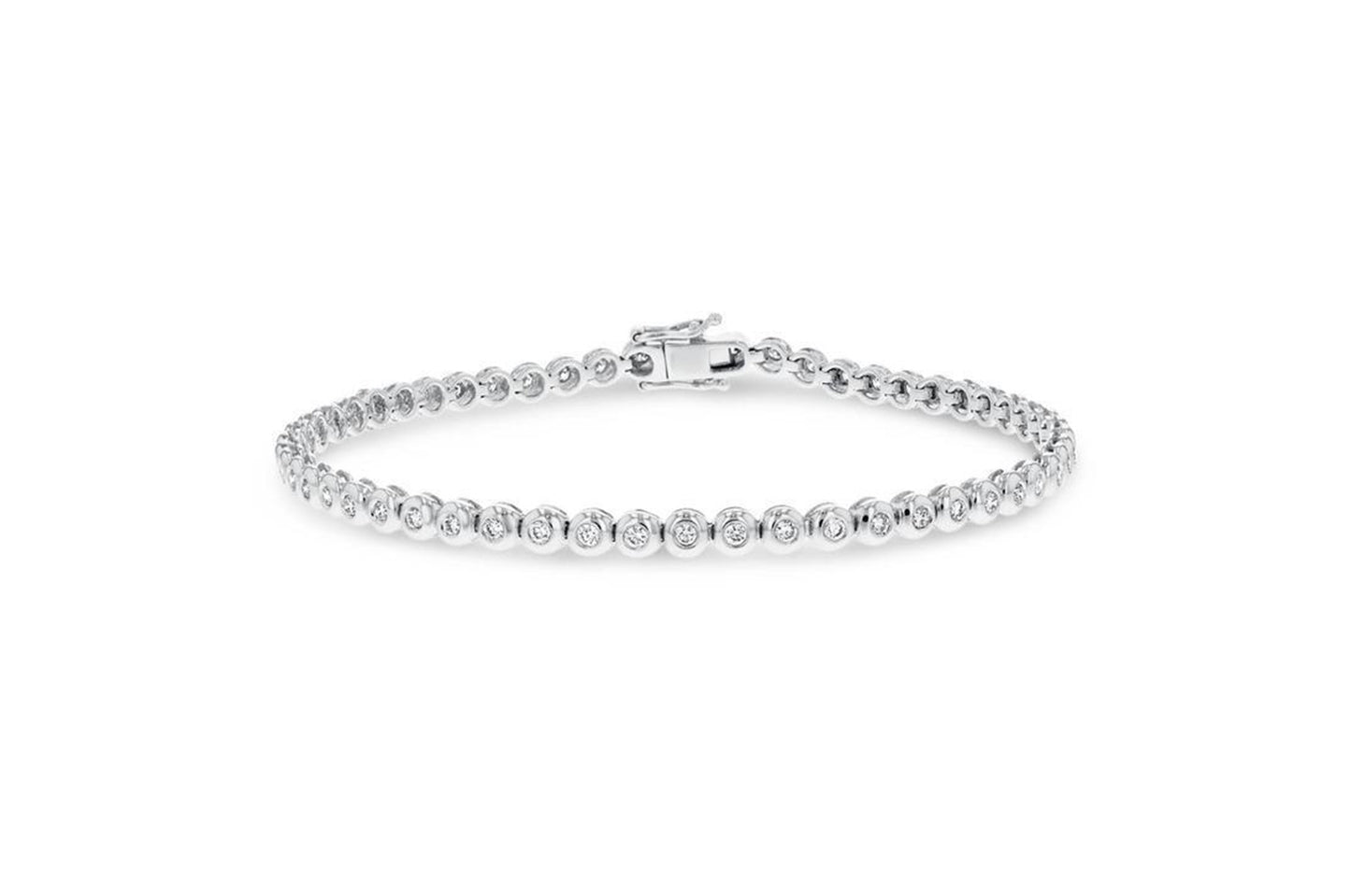 Tennis Bracelet Diamond,18K White Gold, 1.04 Carats