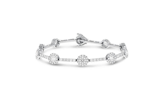 18K White Gold Diamond Bracelet, 4.82 Carats