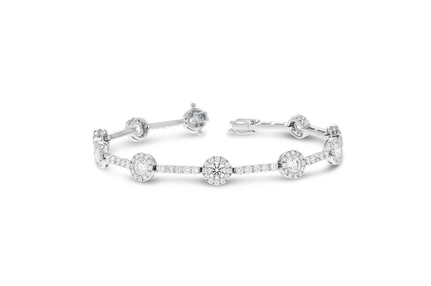 18K White Gold Diamond Bracelet, 4.82 Carats