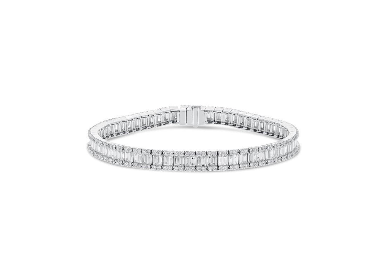 18K White Gold Diamond Bracelet, 6.65 Carats