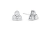 Trio 14K White Gold Diamond Stud Earrings, 1.15 Carats