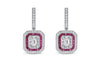 18K White Gold Ruby &amp; Diamond Earrings, 2.82 Carats