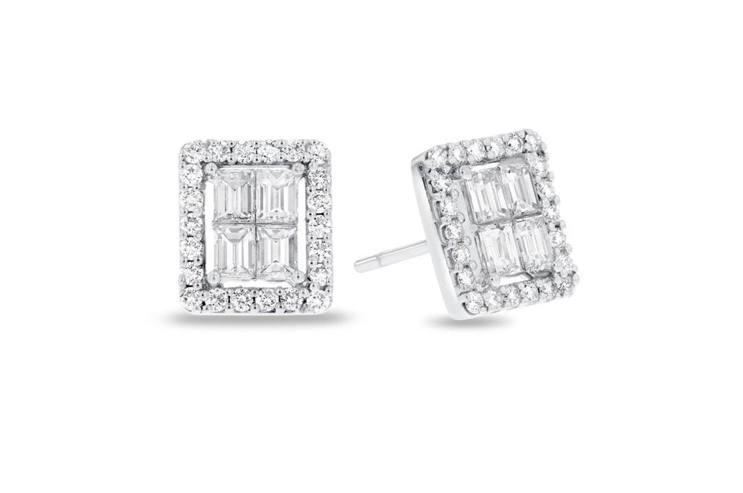 'Quincy' 18K White Gold Diamond Earrings, 1.24 Carats