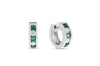 Emerald Huggie Earrings 18K White Gold Diamond, 0.56 Carats