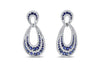18K White Gold Sapphire &amp; Diamond Earrings, 5.54 Carats