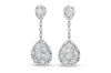 18K White Gold Diamond Earrings, 1.80 Carats