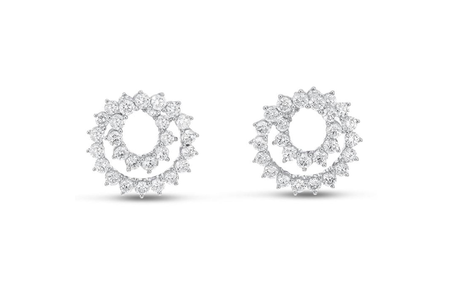 'SummerRae' 18K White Gold Diamond Earrings, 4.14 Carats
