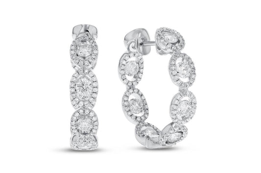 'Mila' 18K White Gold Diamond Hoops, 1.97 Carats