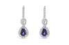 18K White Gold Sapphire &amp; Diamond Earrings, 1.55 Carats