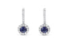 18K White Gold Sapphire &amp; Diamond Earrings, 1.21 Carats
