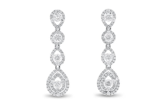 'Lorraine' 18K White Gold Diamond Earrings, 1.04 Carats