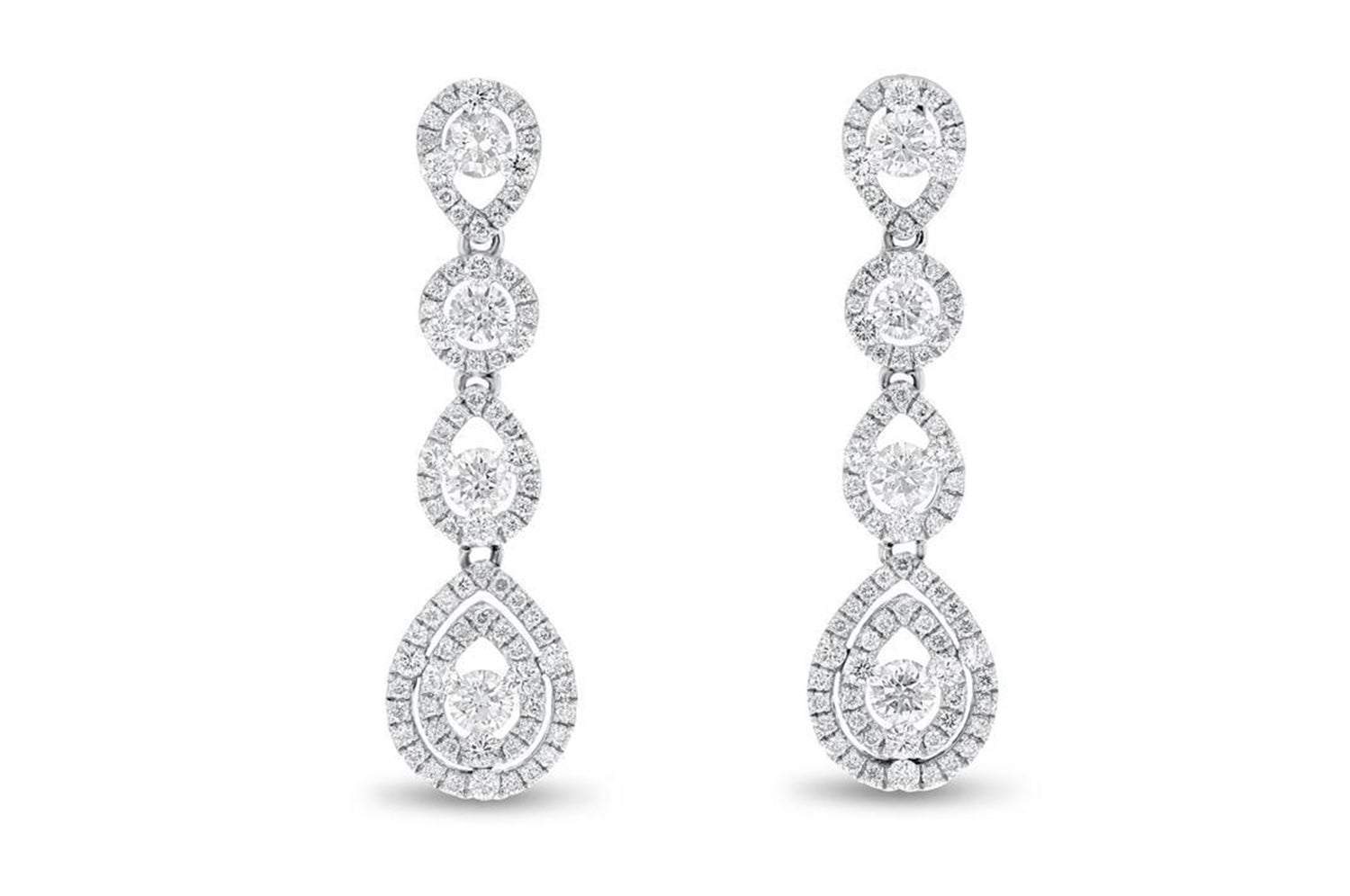 'Lorraine' 18K White Gold Diamond Earrings, 1.04 Carats