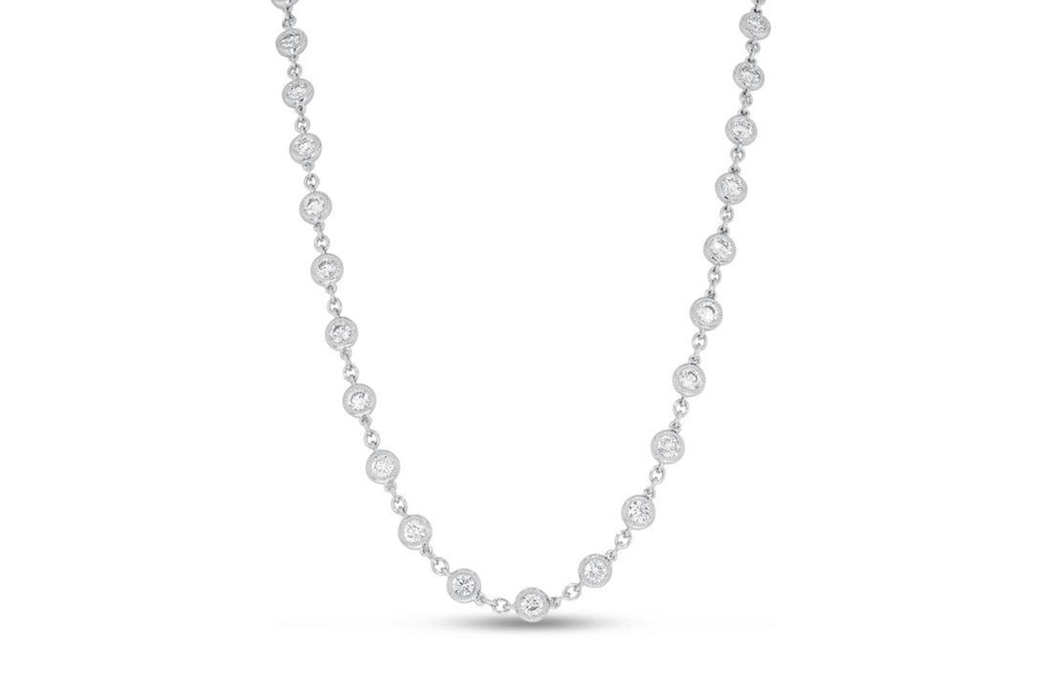'Lola' 18K White Gold Diamond Necklace, 7.52 Carats