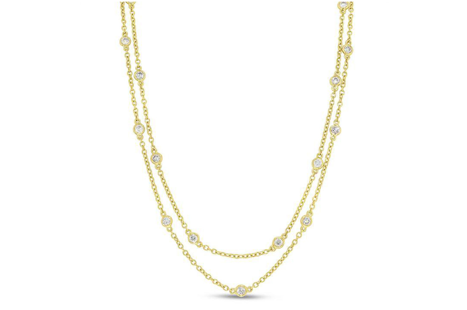 'Leslie' 18K Yellow Gold Diamond Necklace, 1.51 Carats