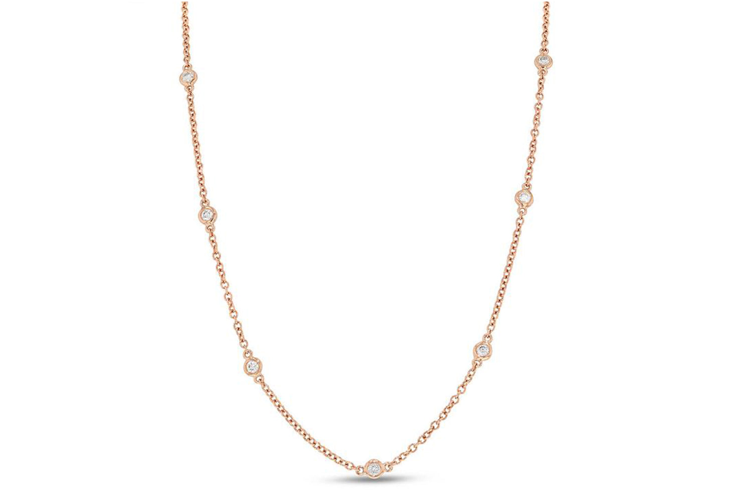 'Rosalee' 18K Rose Gold Diamond Necklace, 0.52 Carats