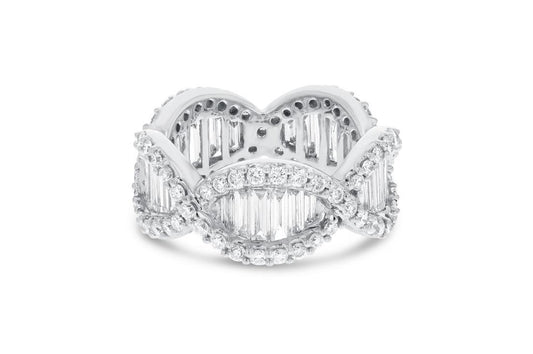 18K White Gold Diamond Ring, 3.88 Carats