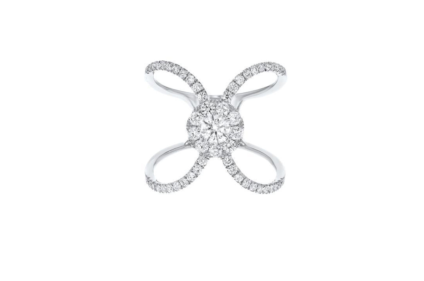 'Ari' 18K White Gold Diamond  Ring, 0.84 Carats