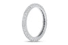 Double Pave Row 18K White Gold Diamond Ring, 0.86 Carats