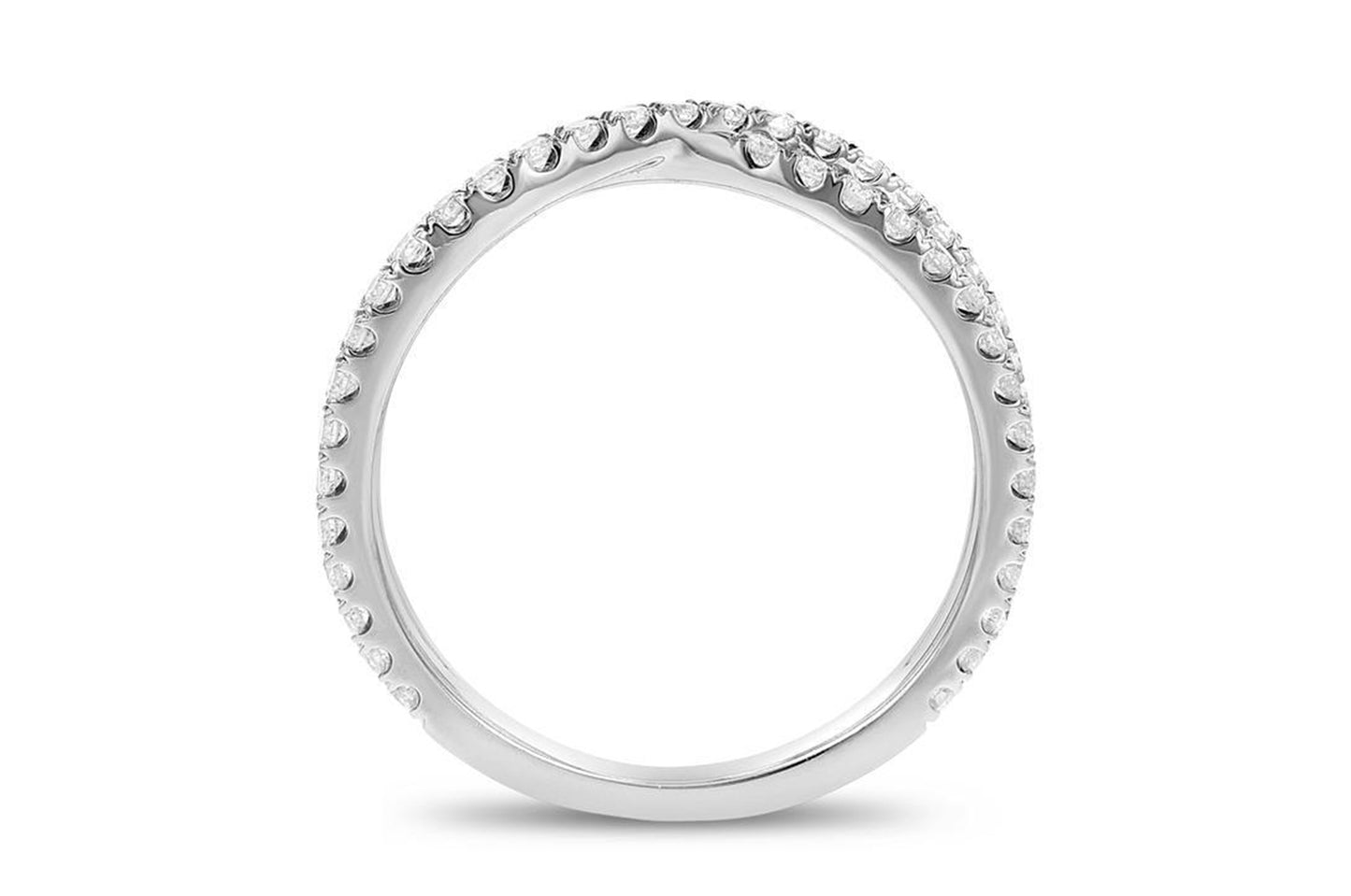 'Cris' 18K White Gold  Criss Cross Ring, 0.54 Carats