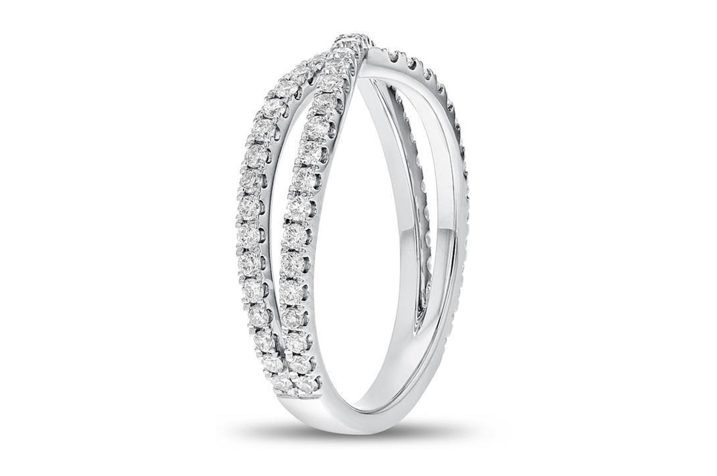 'Cris' 18K White Gold  Criss Cross Ring, 0.54 Carats