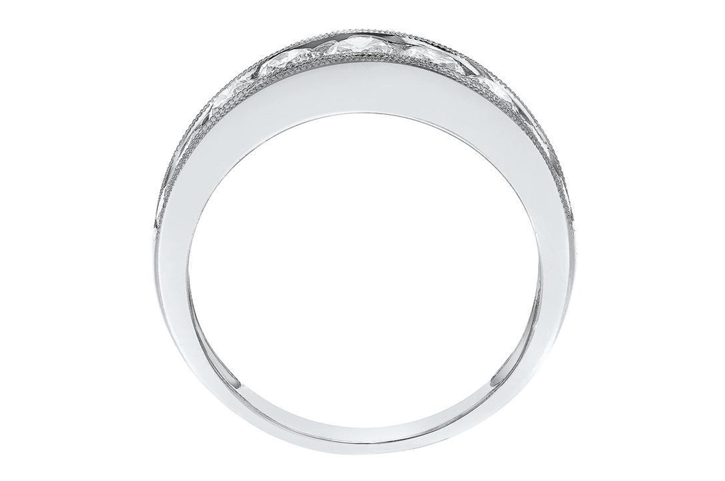 18K White Gold Diamond Wedding Band, 1.05 Carats