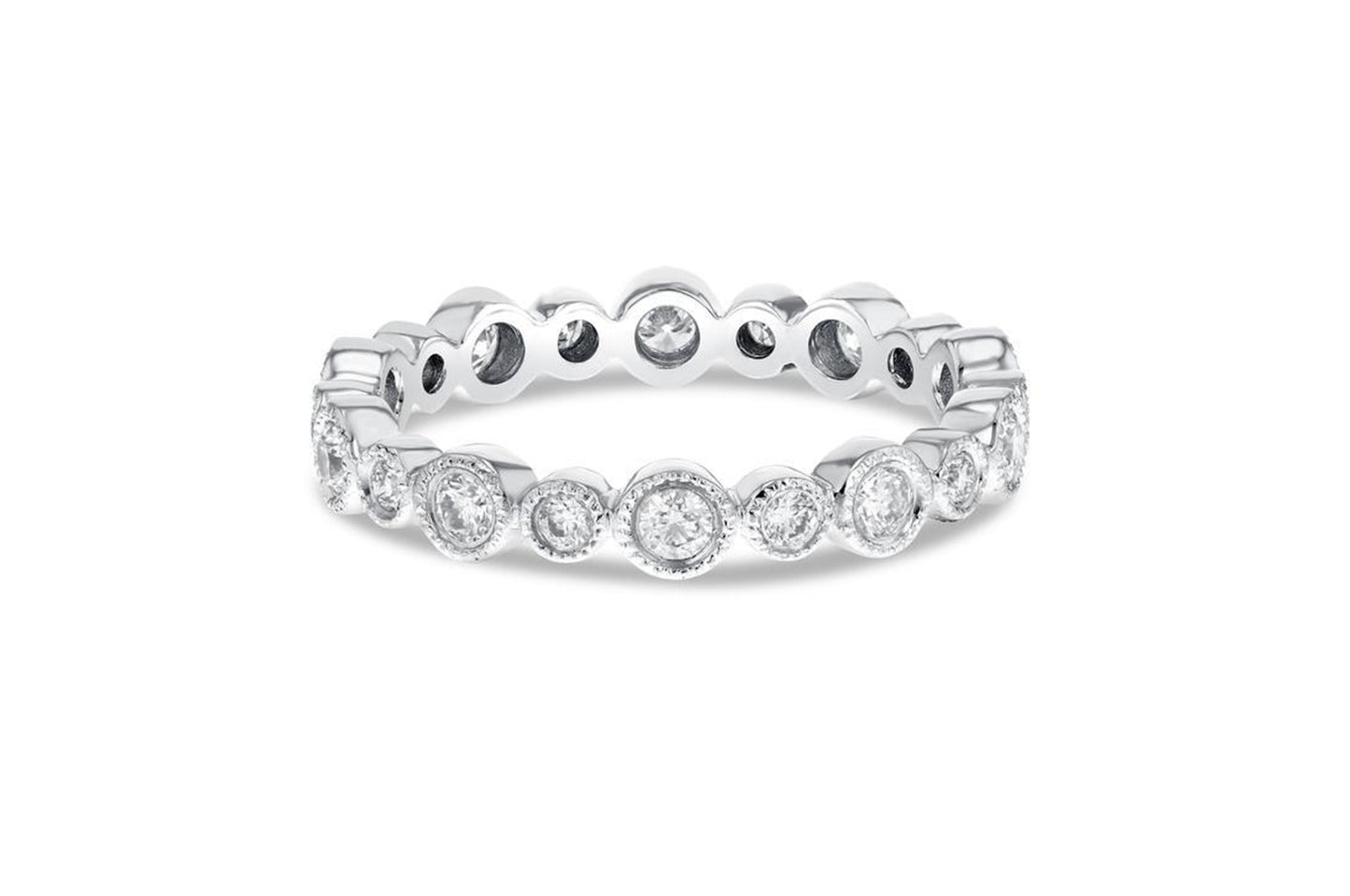 'Chrissy' Diamond White Gold Bezel Set, 0.69 Carats