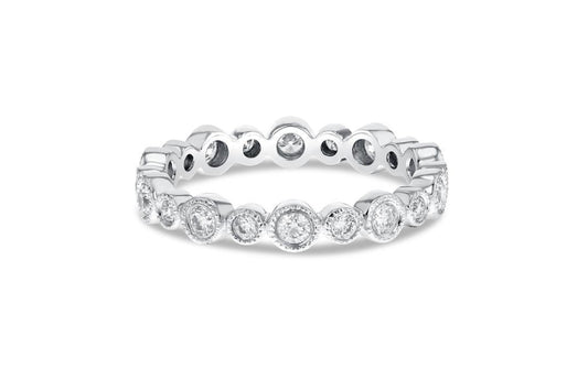 'Chrissy' Diamond White Gold Bezel Set, 0.69 Carats