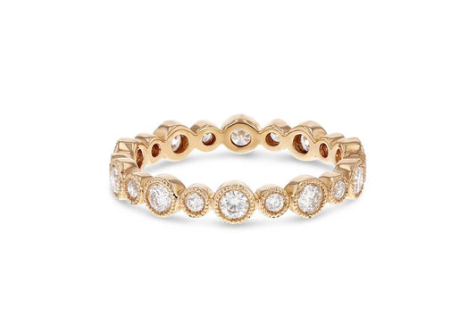 'Chrissy' Diamond Rose Gold Bezel Set, 0.67 Carats