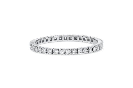 Diamond White Gold Petite Eternity Band , 0.35 Carats