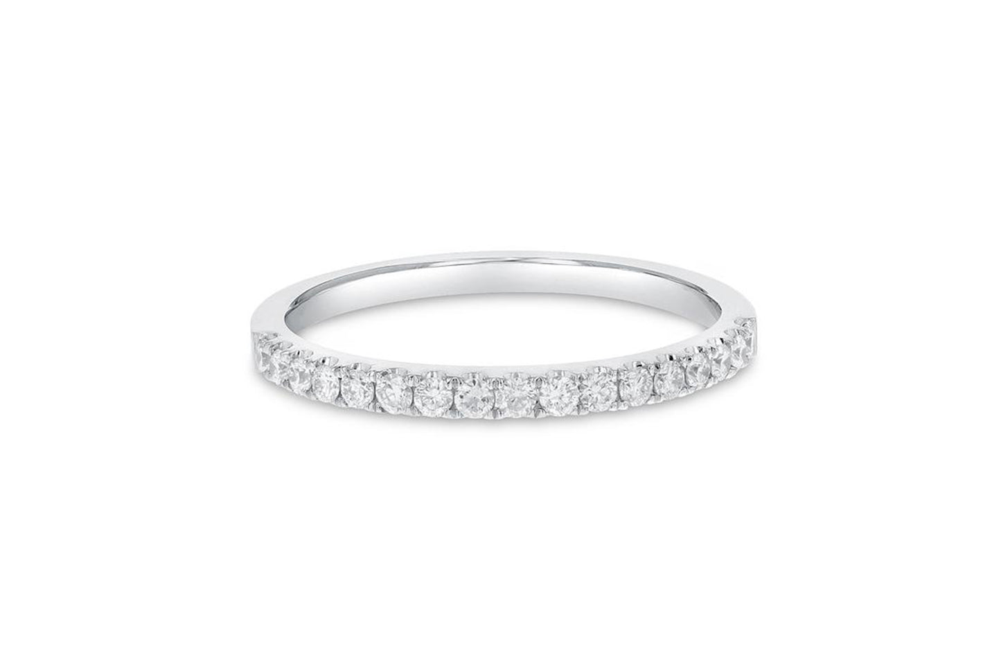 'Chanel' 18K White Gold Diamond Half Band Ring 0.47 Carats