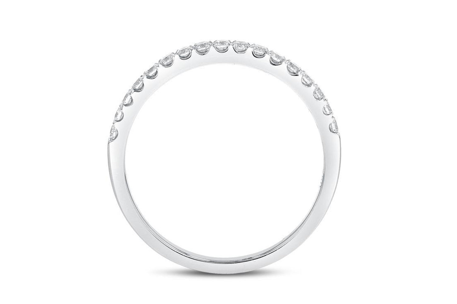 'Chanel' 18K White Gold Diamond Half Band Ring 0.47 Carats