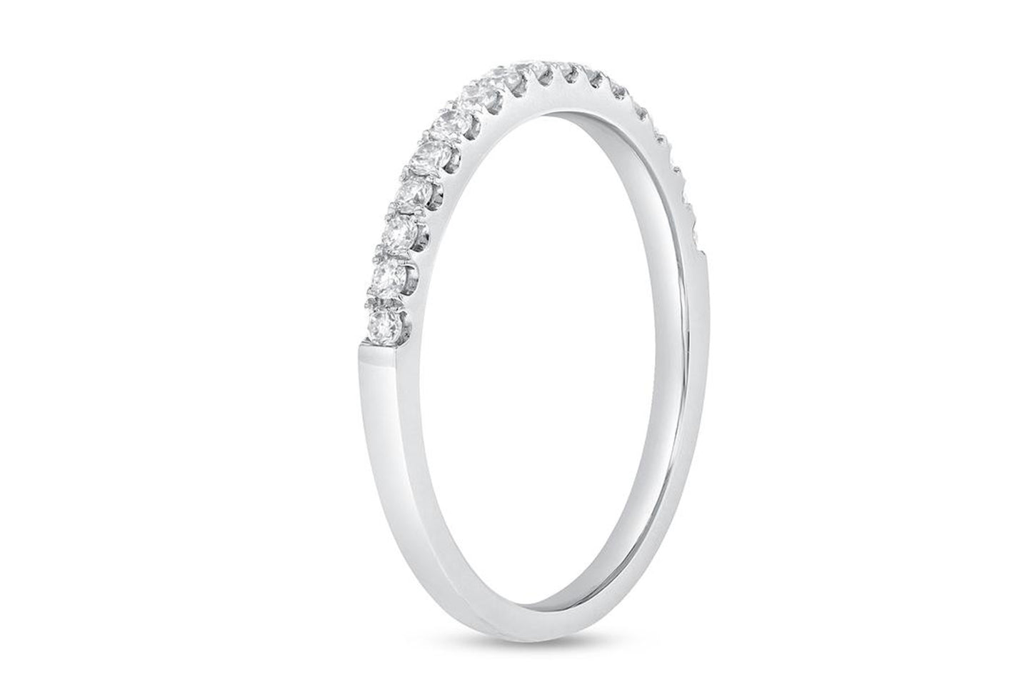 'Chanel' 18K White Gold Diamond Half Band Ring 0.47 Carats