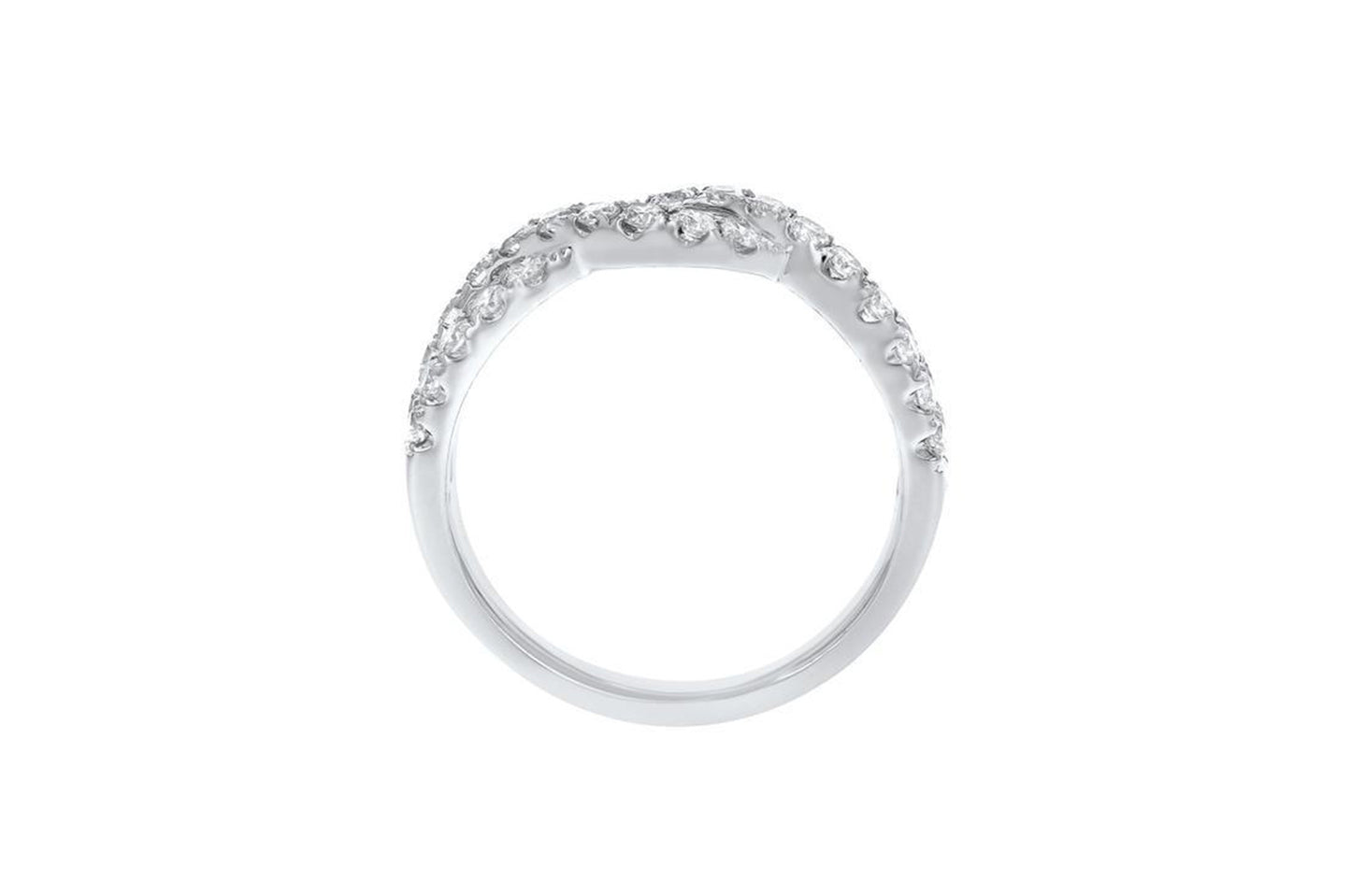 'Braided' 18K White Gold Diamond Wedding Band, 0.61 Carats