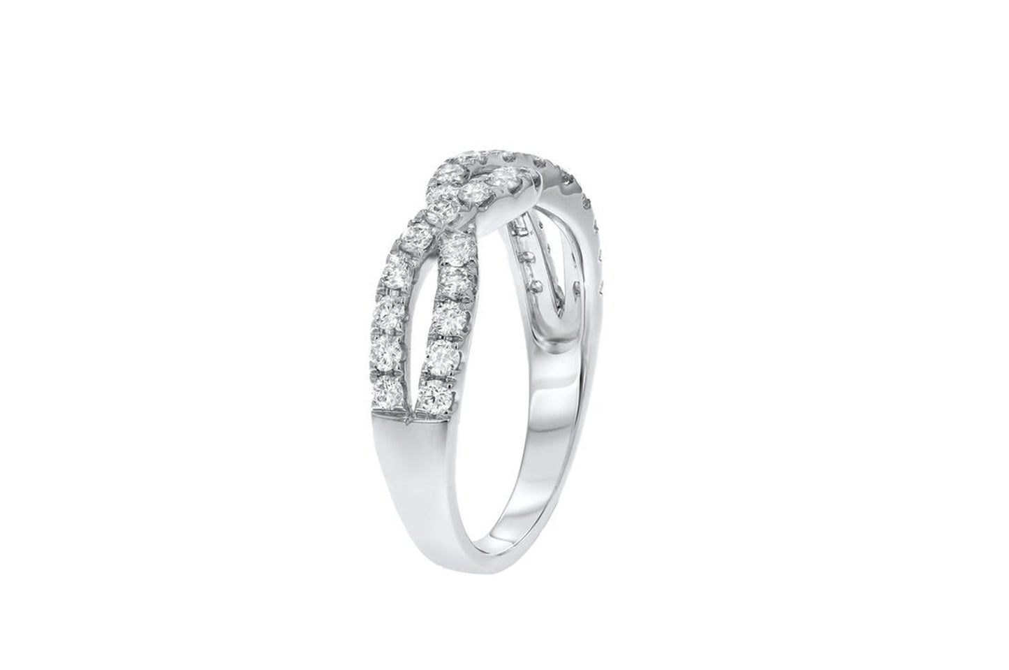 'Braided' 18K White Gold Diamond Wedding Band, 0.61 Carats