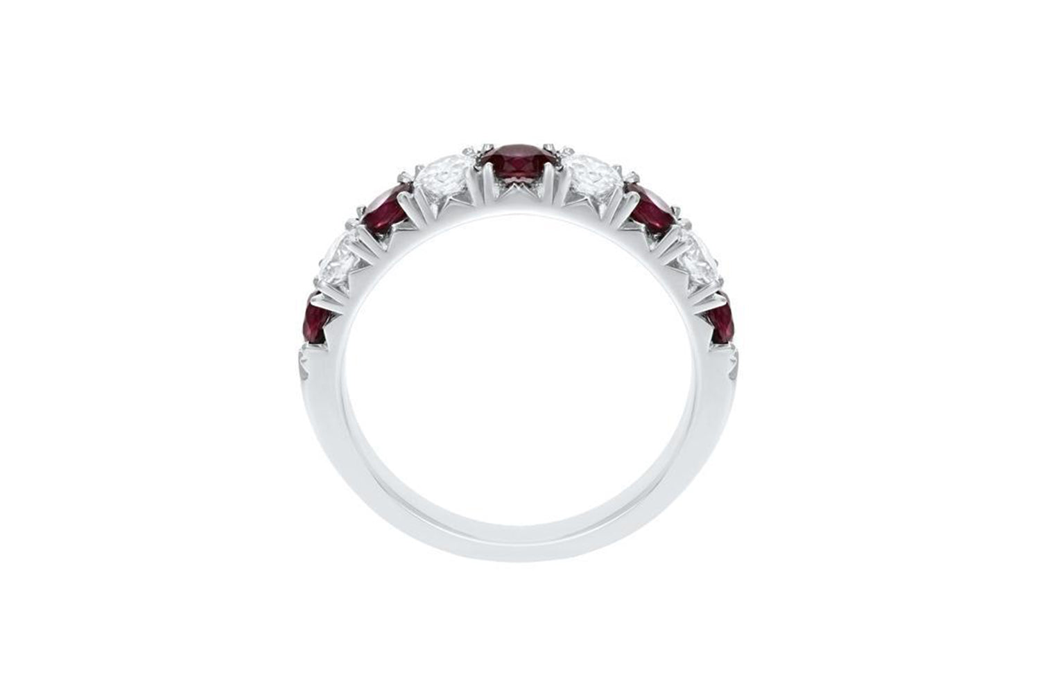 'Ruby 1/2' 18K White Gold Diamond & Gemstone Ring, 1.36 Carats