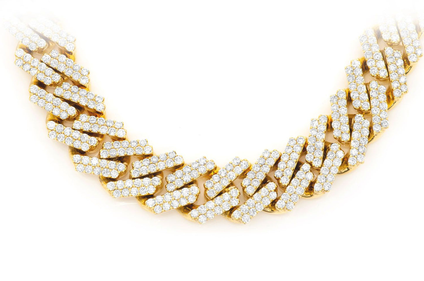 16mm Raised Diamond Cuban Necklace 14k   52.79ctw