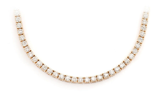 9pt Tennis Necklace 14k   14.15ctw