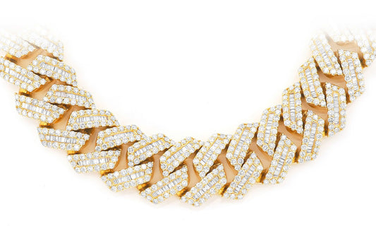 Baguette Cuban Necklace 14k   59.50ctw