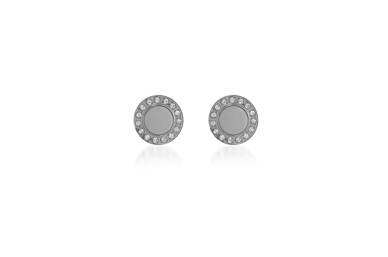 Pave 15-Stone Halo Earrings