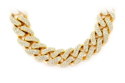 18mm Diamond Miami Cuban Necklace 14k   37.20ctw