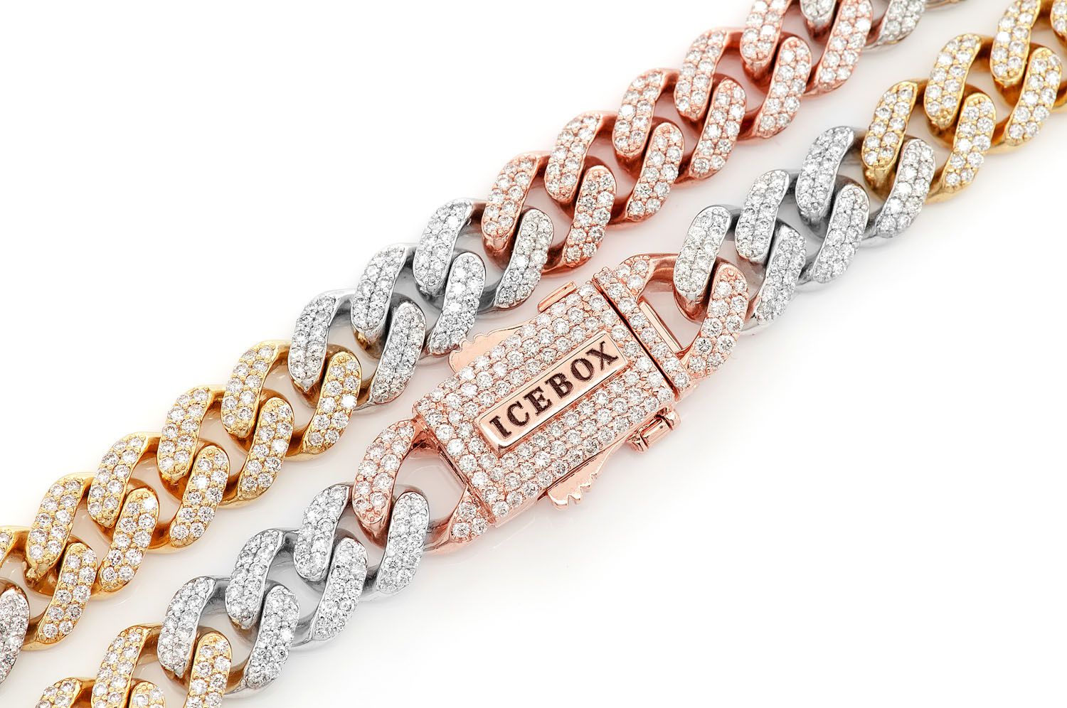 8mm cuban link chain with diamonds Clearance