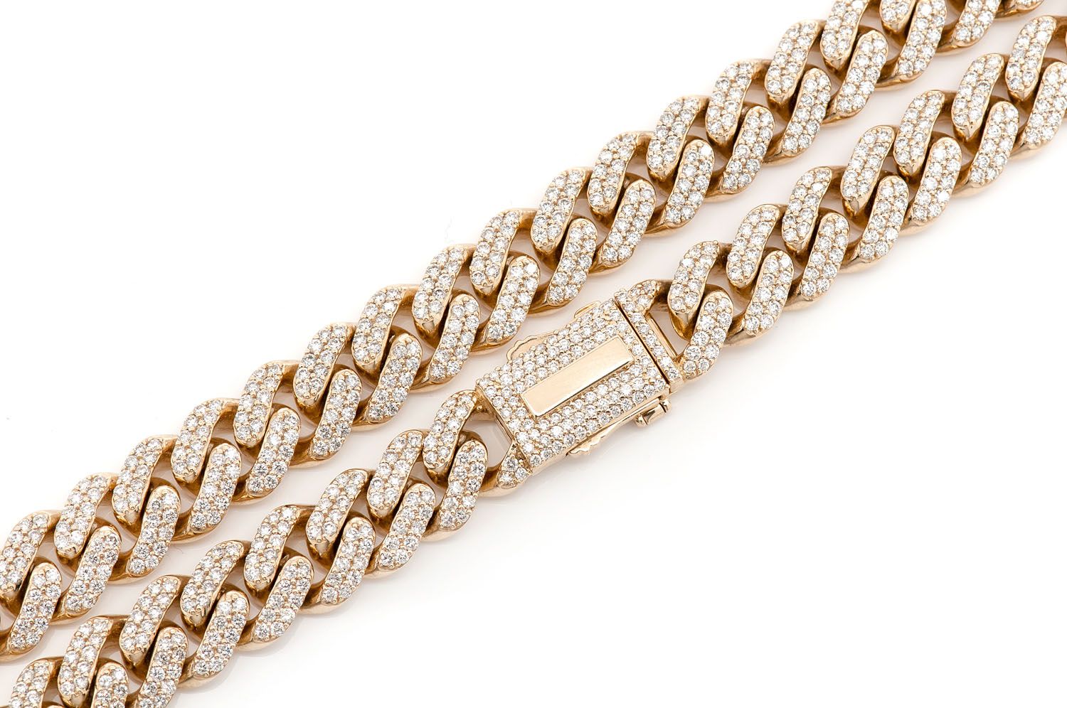10mm Diamond Miami Cuban Necklace 14k – Amina Sorel Fine